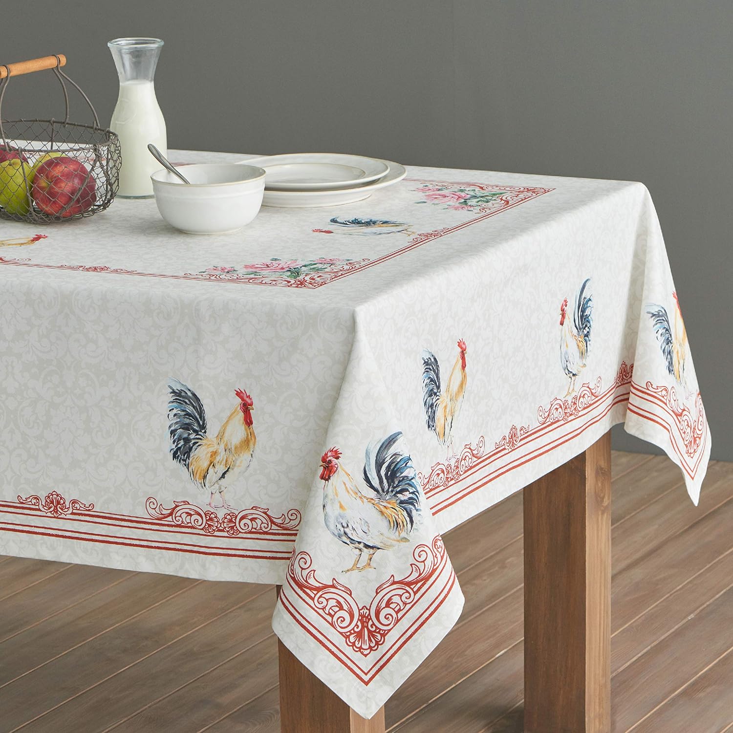 Maison d' Hermine Table Cover 60x90 100% Cotton Decorative Washable  Rectangle Tabletop Tablecloths for Gifts, Kitchen, Party, Wedding,  Restaurant 