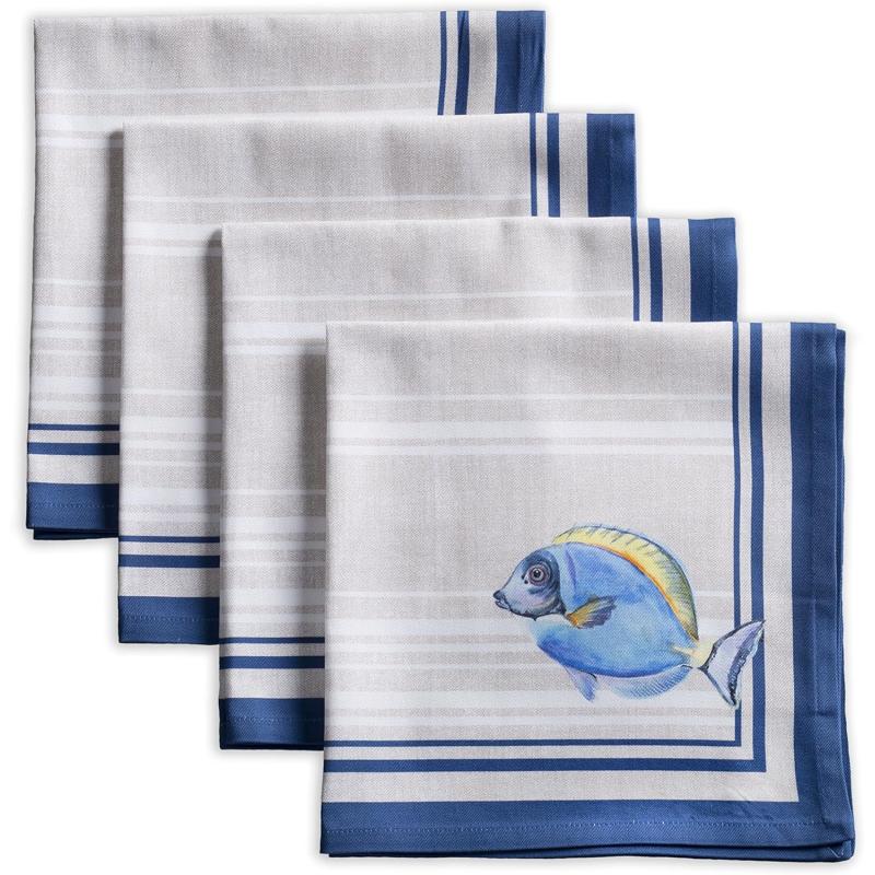 Maison d' Hermine Napkins 20”x20” 100% Cotton Decorative Washable Table  Cloth Napkin for Gifts, Kitchen, Party, Wedding, Restaurant & Camping,  Indian Floral – Spring/Summer (Set of 4)(42 – Poisson 20″x20″) - Maison